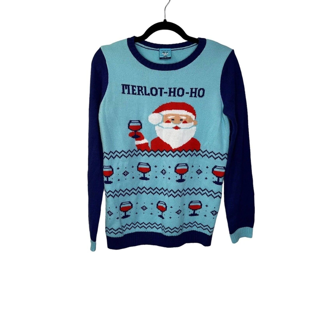 Norther Pole Womens Merlot Ho Ho Ho Christmas Sweater Size Medium